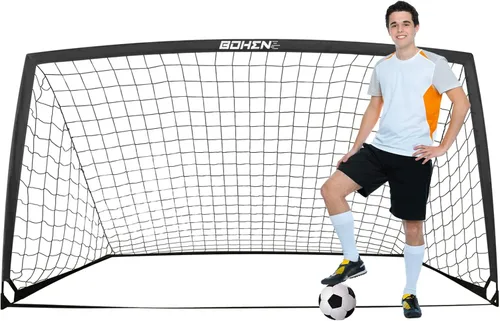 BOHEN 9x5 FT Kids Soccer Goals with Carry Bag, Portable Folding Soccer Net for Backyard Training, Indoor/Outdoor Use for Youth and Adult