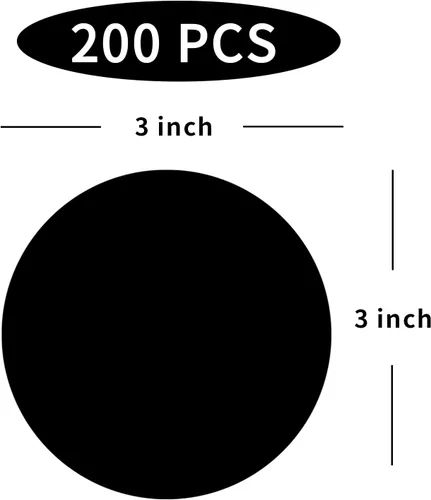 Vista 3 de STARLIBOO Calcomanías de punto negro, calcomanías circulares extraíbles de 3 pulgadas, para oficina, venta de garaje, venta de patio (200 piezas)
