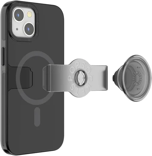 Vista 5 de PopSockets Funda para iPhone 13 con agarre y diapositiva, funda para iPhone 13 - Negro