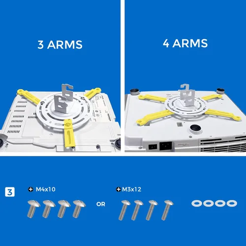 Vista 6 de Soporte para proyector, altura ajustable de 55 a 79 pulgadas, soporte de techo universal de movimiento completo, peso máximo de 22 libras y brazos