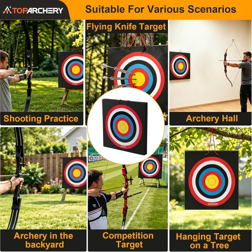 Vista 10 de TOPARCHERY Objetivo de tiro con arco de espuma de 20 pulgadas de alta densidad para patio trasero, objetivo de cuchillo de lanzamiento
