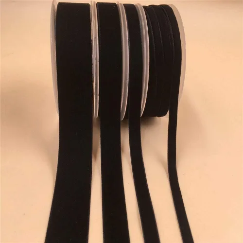 Vista 7 de Cinta de terciopelo negro de un solo lado, carrete de 1 pulgada por 10 yardas