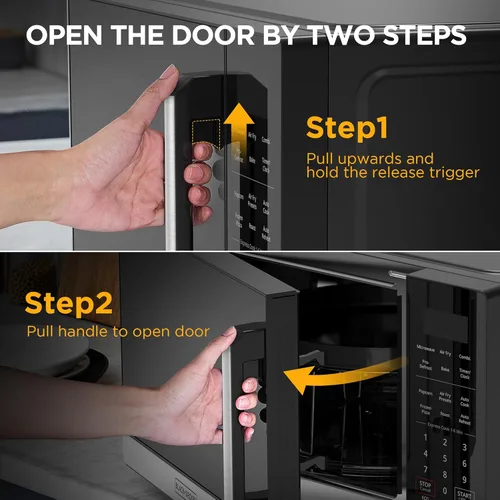 Vista 7 de BLACK+DECKER Horno microondas 5-en-1 con función de freidora de aire, combinación, horneado, asado y cocción por convección, 0,9 pies cúbicos