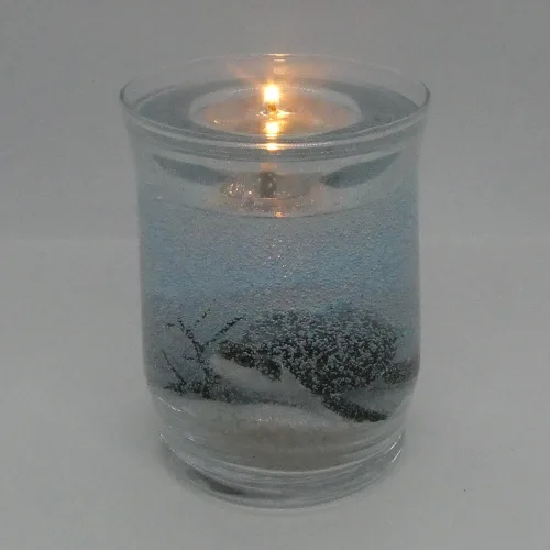 Vista 6 de Handcrafted Blue Limited Edition Sea Turtle Hatchling Refillable Forever Gel Candle Design with 4 Pack of Clear Unscented 8 Hour Gel Tea Lights