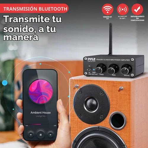 Vista 3 de Pyle 240W Wireless Mini Home Stereo Amplifier 2 Channel Compact Micro Receiver with Bass & Treble Control 200 W