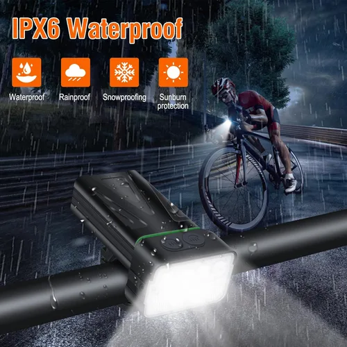 Vista 6 de BORUiT Bike Lights for Night Riding, Bicycle Light Front Headlight and Back Taillight with 8+5 Light Modes, USB Rechargeable Bright Bike Headlights