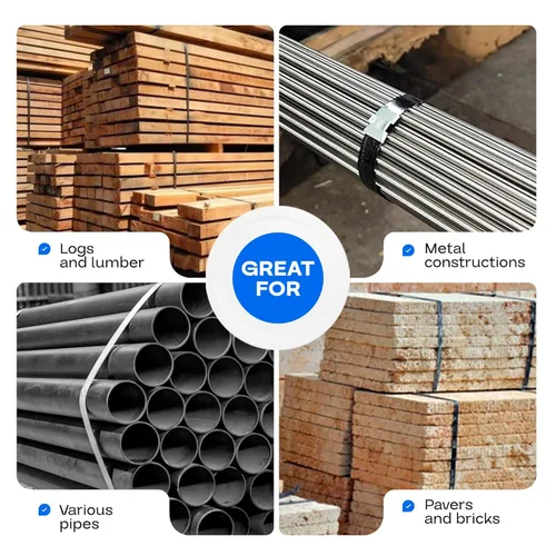 Vista 6 de IDL Packaging PRO Kit de flejado de acero de 1/2 pulgada x 200 pies, resistencia a la rotura de 1100 libras, herramientas de grado profesional