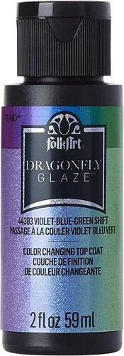 Vista 10 de FolkArt Pintura acrílica multisuperficie de esmalte de libélula (2 onzas), 44384, azul-verde-dorado