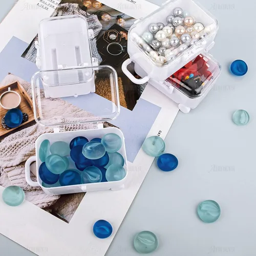 Vista 7 de AUEAR, Paquete de 4 mini maletas de plástico para dulces, caja de regalo de recepción, estuche de viaje para decoración de bodas