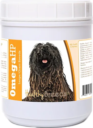 Vista 220 de Healthy Breeds Affenpinscher Omega HP - Masticables suaves para piel y pelaje, 60