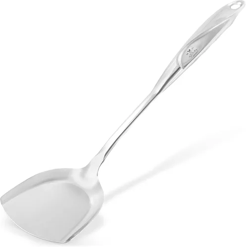 Vista 11 de Zulay Kitchen Espátula giratoria de acero inoxidable para pescado, 12.4 pulgadas, flexible, resistente al calor, para utensilios de cocina