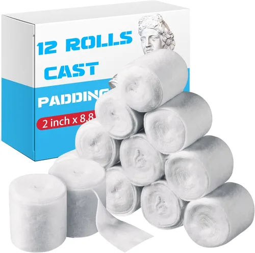 Paquete individual de 12 rollos de relleno fundido, de algodón suave, con vendaje de gasa de yeso para Halloween, vendaje de vendaje artístico,