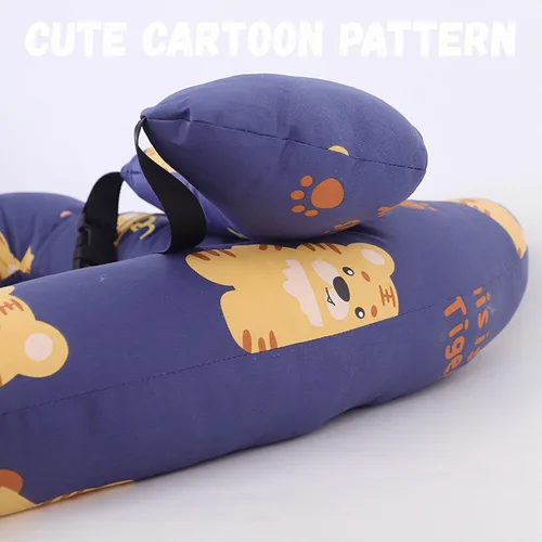 Vista 3 de Almohada de coche en forma de H para dormir, almohada de viaje portátil para asientos de automóvil de larga distancia, almohadas de viajes largos