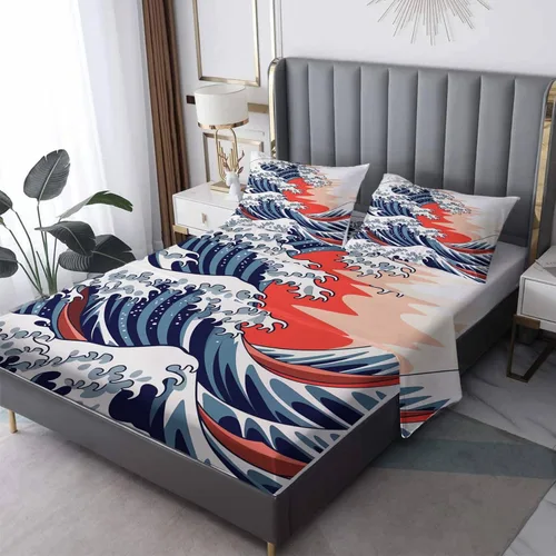 Vista 12 de Juego de sábanas tamaño individual: sábanas y fundas de almohada, sábanas y fundas de almohada, microfibra suave y bolsillo profundo y patrón sin