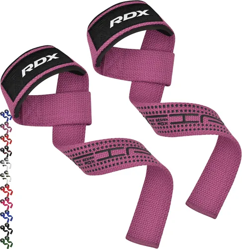 Vista 13 de RDX - Correas de elevación para levantamiento de pesas – Correa de muñeca de gimnasio resistente 100% algodón con acolchado de neopreno de 5 mm