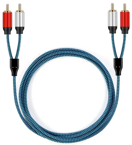 Vista 9 de Cable RCA de 15 pies 2RCA macho a 2RCA macho cable de audio estéreo trenzado de nailon cable de audio auxiliar para cine en casa, amplificadores