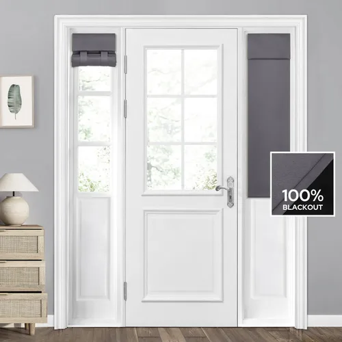 Vista 62 de HOMEIDEAS Cortinas 100% Opacas para Luces Laterales de Puerta Principal, Cubierta de Ventana de Puerta de Aula, Persianas de Privacidad