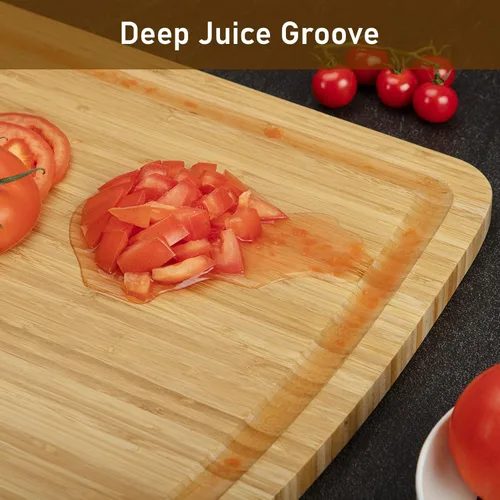 Vista 5 de Fashionwu Tabla de cortar de bambú extragrande de 29.9 in para cocina, tablas de cortar de madera grandes de 30 x 20 pulgadas con ranura para jugos