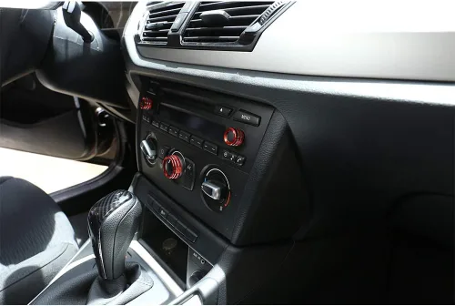 Vista 4 de YIWANG 3 unids para BMW X1 E84 2013 2014 2015 car styling aire acondicionado perillas audio círculo Trim aleación accesorio (rojo)
