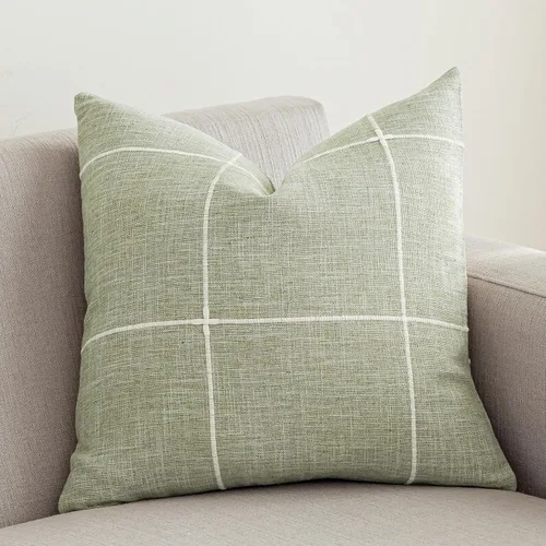 Vista 17 de vctops Funda de Almohada Decorativa de Algodón y Lino con Celosía Rústica Funda de Cojín Lumbar con Bordado Funda de Almohada para Sofá Dormitorio