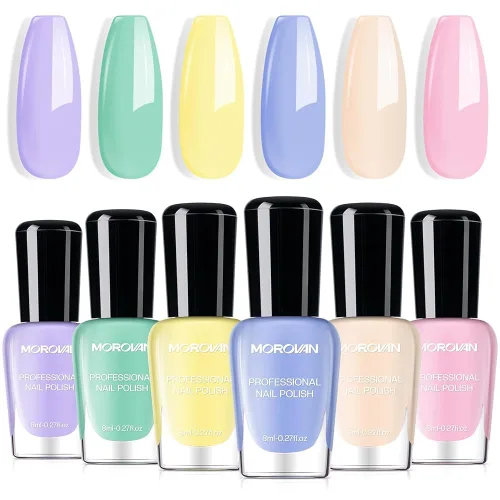 Vista 16 de Morovan Juego de Esmalte de Uñas: Esmalte de Uñas Holográfico Metálico de Laca en Aerosol Seco al Aire Paquete Regular de Esmalte de Uñas 7.6ml