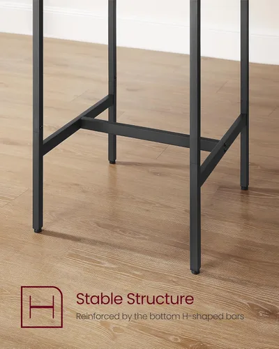 Vista 6 de VASAGLE - Juego de mesa de bar y sillas, mesa cuadrada con 2 taburetes, juego de pub para comedor para 2, ahorro de espacio para cocina, desayuno