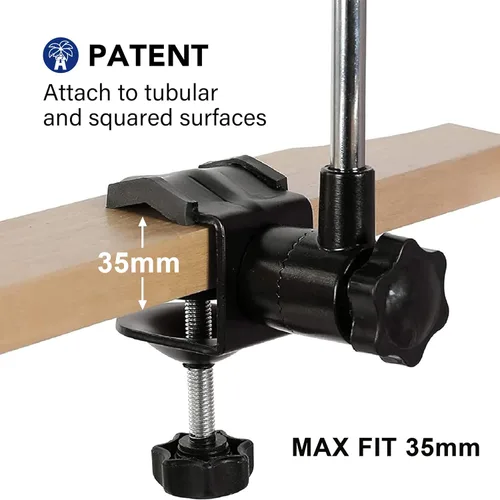 Vista 4 de AMMSUN Paraguas para silla XL con abrazadera universal ajustable de 47 pulgadas y giratorio de 360 grados UPF 50+, abrazadera portátil para silla