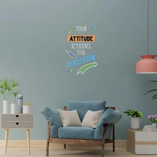 Vista 6 de Calcomanías de pared con frases Tu actitud determina tu dirección, adhesivo de pared extraíble para dormitorio de niños, sala de estar, calcomanía