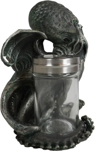 Vista 6 de Ebros Gift Cthulhu con alas legendarias Cthulhu The Wise One Octopus Kraken Ocean Monster Salt and Pepper Shakers Holder Figurine Kitchen Dining