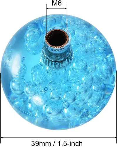 Vista 2 de uxcell Joystick Ball Top Handle Rocker Cabeza Redonda Arcade Juego DIY Piezas Reemplazo Cristal Azul