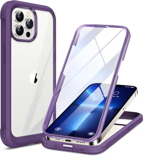 Vista 151 de Miracase Glass Series - Funda para iPhone 11 de 6.1 pulgadas, funda resistente de cuerpo completo mejorado con protector de pantalla de vidrio Negro