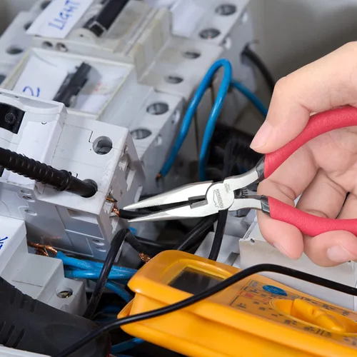 Vista 6 de Alicates de punta de aguja, 5 pulgadas, juego de alicates de punta de aguja, 2 unidades, alicates de punta de aguja pequeños, alicates de punta