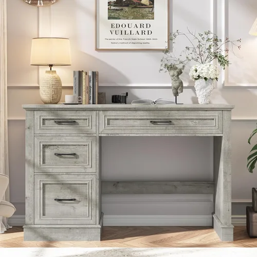 Vista 18 de Befrases Farmhouse 47" Executive Desk with 3 Storage Drawers, Wood Computer Desk with File Drawer, Workstation for Home Office, Study