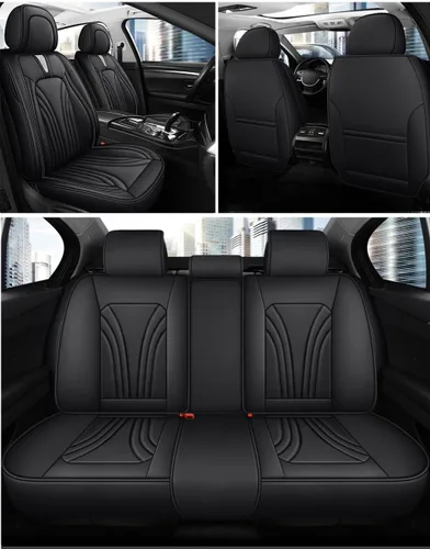 Vista 2 de Fundas de asiento de cuero para Volvo XC40 2019-2024, piel sintética impermeable, compatible con bolsas de aire y protector de cojín automotriz