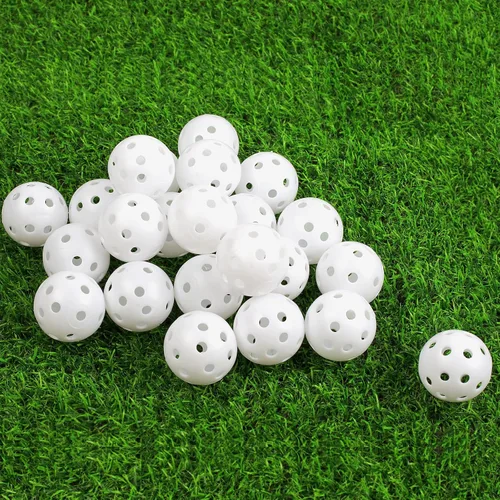 Vista 8 de Pelotas de golf de práctica Joyberg paquete de 24, pelotas de golf de plástico de 42mm, pelotas de golf de práctica para el patio trasero, pelotas