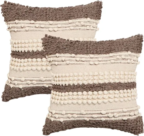 Vista 11 de REDEARTH · Fundas de Cojines Decorativos con Mechones - Fundas Decorativas Tejidas con Textura Boho para Sofá, Cama, Casa de Campo, Silla, Patio