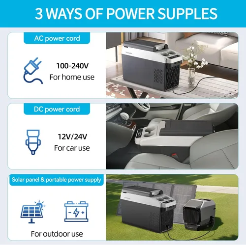 Vista 8 de Refrigerador de consola central de 12 voltios, refrigerador de automóvil de 16 cuartos (15 litros) (-4 ℉ a 50 ℉), refrigerador de coche RV