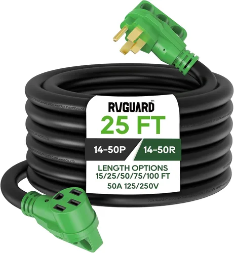 Vista 9 de RVGUARD Cable de extensión RV/EV de 50 amperios y 100 pies