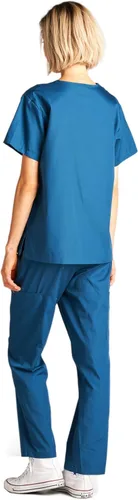 Vista 3 de Dagacci - Juego de uniformes médicos para mujeres y hombres camisa y pantalón quirúrgicos