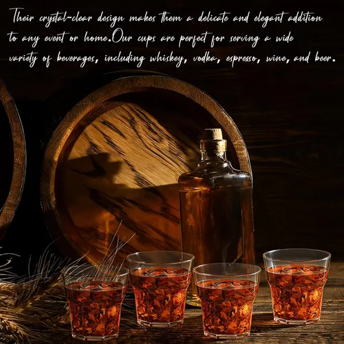 Vista 4 de Tioncy 30 vasos de whisky acrílicos de 5 onzas, vasos de chupito para licor, vasos de cerveza irrompibles apilables para agua potable, vodka