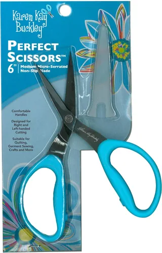 Karen Kay Buckley® Perfect Scissors™, Tijeras Medianas de 6 pulgadas #KKBPSM con Cuchillas Micro-Dentadas Antideslizantes para Apliqué, Recorte de