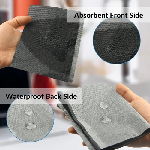 Vista 3 de Baberos dentales negros desechables de 3 capas impermeables de 13 x 18 pulgadas, suaves para dentistas para pacientes médicos, cubiertas de bandeja