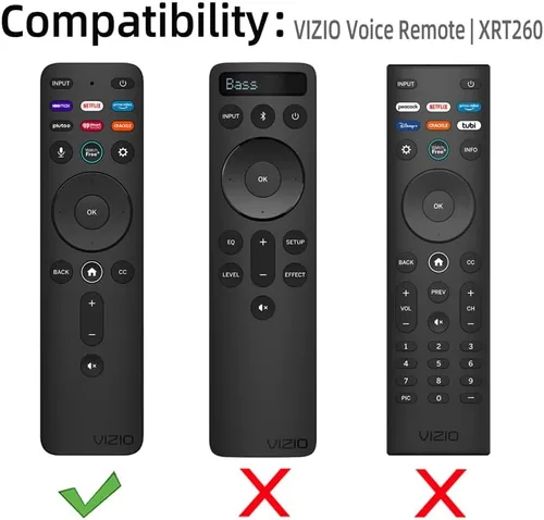 Vista 2 de Funda de silicona para VIZIO XRT260 Smart TV Remote VIZIO XRT260, funda de silicona a prueba de golpes antideslizante con cordón (gris oscuro)