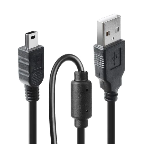 Vista 2 de Paquete de 2 cables de carga para controlador PS3 de 10 pies, cable de carga de datos mini USB para controlador delgado PS MovePS3PS3, TI84 Plus CE