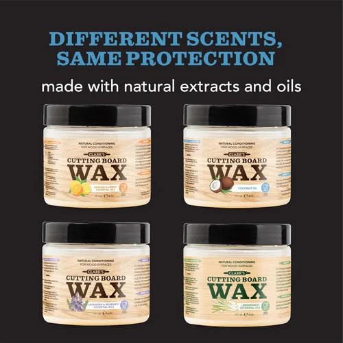 Vista 8 de CLARK'S Cera para tabla de cortar, mantequilla de madera 2 en 1 y aceite de coco orgánico con cera de abejas para utensilios de cocina de madera