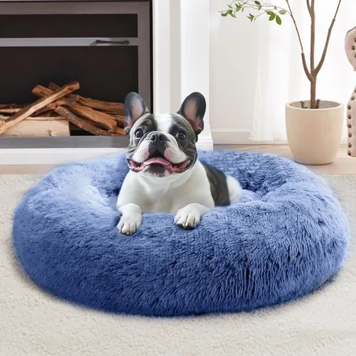 Vista 59 de JOLLYVOGUE Cama Calmante para Perros Pequeños - Cama para Perros Pequeños en Forma de Dona Lavable de 23 Pulgadas para Gatitos y Cachorros, Camas
