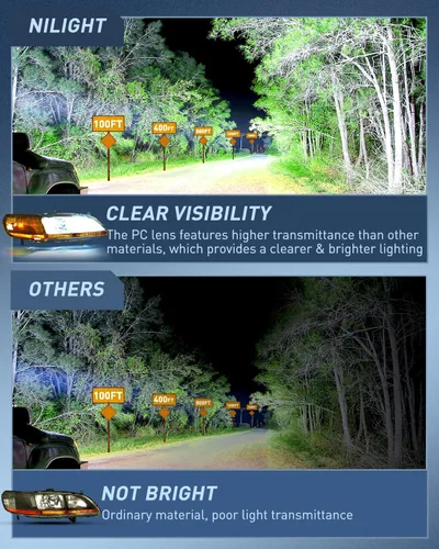Vista 3 de Nilight Conjunto de faros delanteros compatible con Honda Accord 1998, 1999, 2000, 2001, 2002, repuesto de carcasa negra, reflector ámbar, lente