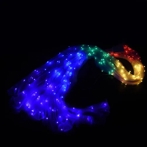 Vista 9 de CALIDAKA Ala de baile del vientre, alas de ángel con luces LED para niños, Halloween, Navidad, escenario iluminado, accesorios de rendimiento rave