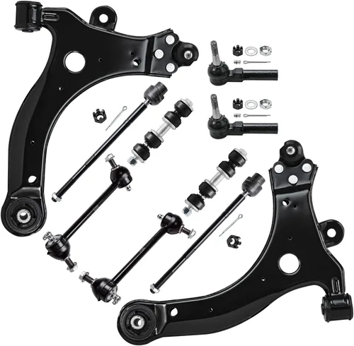 Vista 132 de Detroit Axle - Kit de suspensión delantera de 10 piezas para Chevrolet Trailblazer GMC Envoy 2004-2007 2005 2006 Soportes de brazo de control