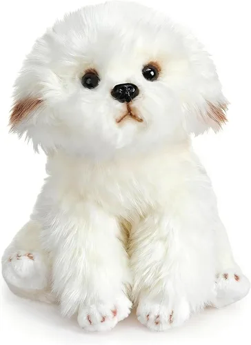 Vista 10 de HollyHOME Peluche maltés realista de perro maltés, regalo para mascotas, 13 pulgadas
